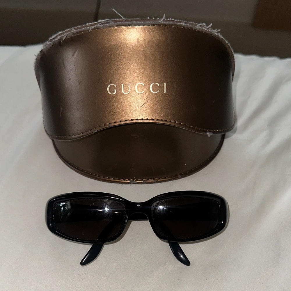 Gucci Black Sunglasses with Brown Case
